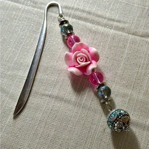 Pink rose book mark
